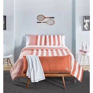 Lacoste Home Kenwyn 3 Piece Cabana FULL/QUEEN Comforter Set Red/White